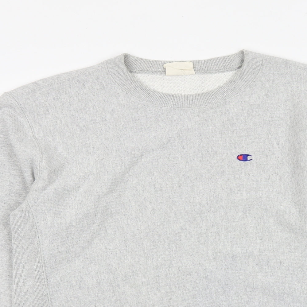 Champion Mens Grey Cotton Pullover Sweatshirt Size M