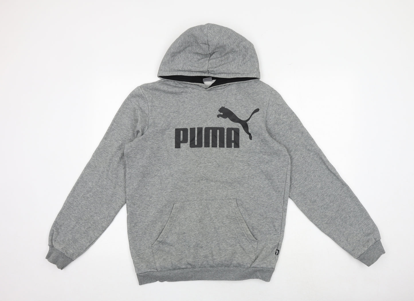 PUMA Boys Grey Cotton Pullover Hoodie Size 15-16 Years Pullover