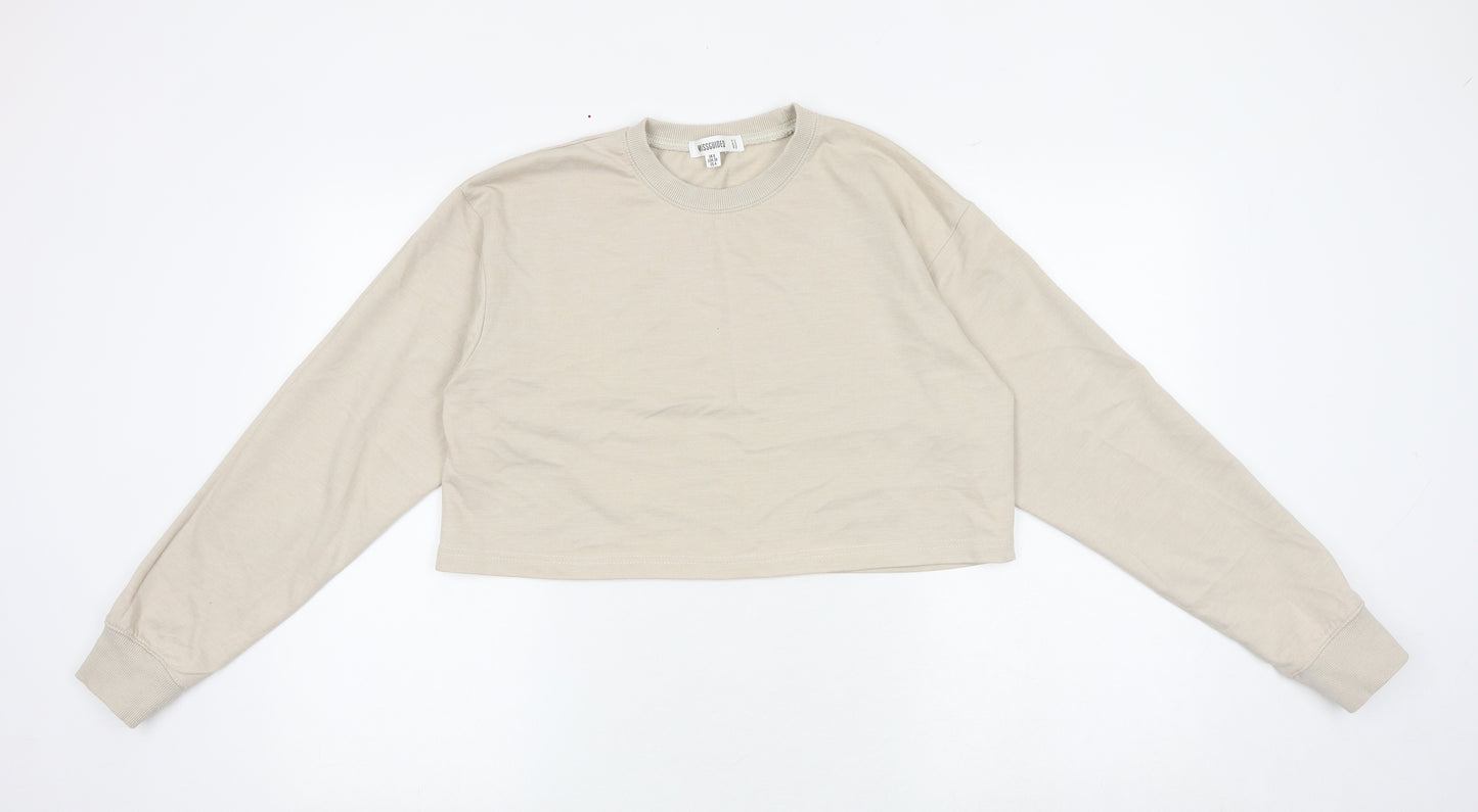 Missguided Womens Beige Polyester Pullover Sweatshirt Size 8 Pullover