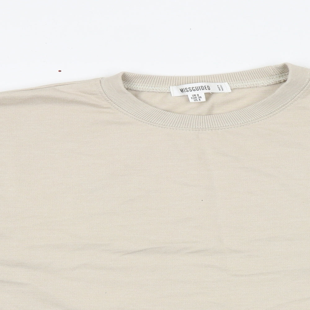 Missguided Womens Beige Polyester Pullover Sweatshirt Size 8 Pullover