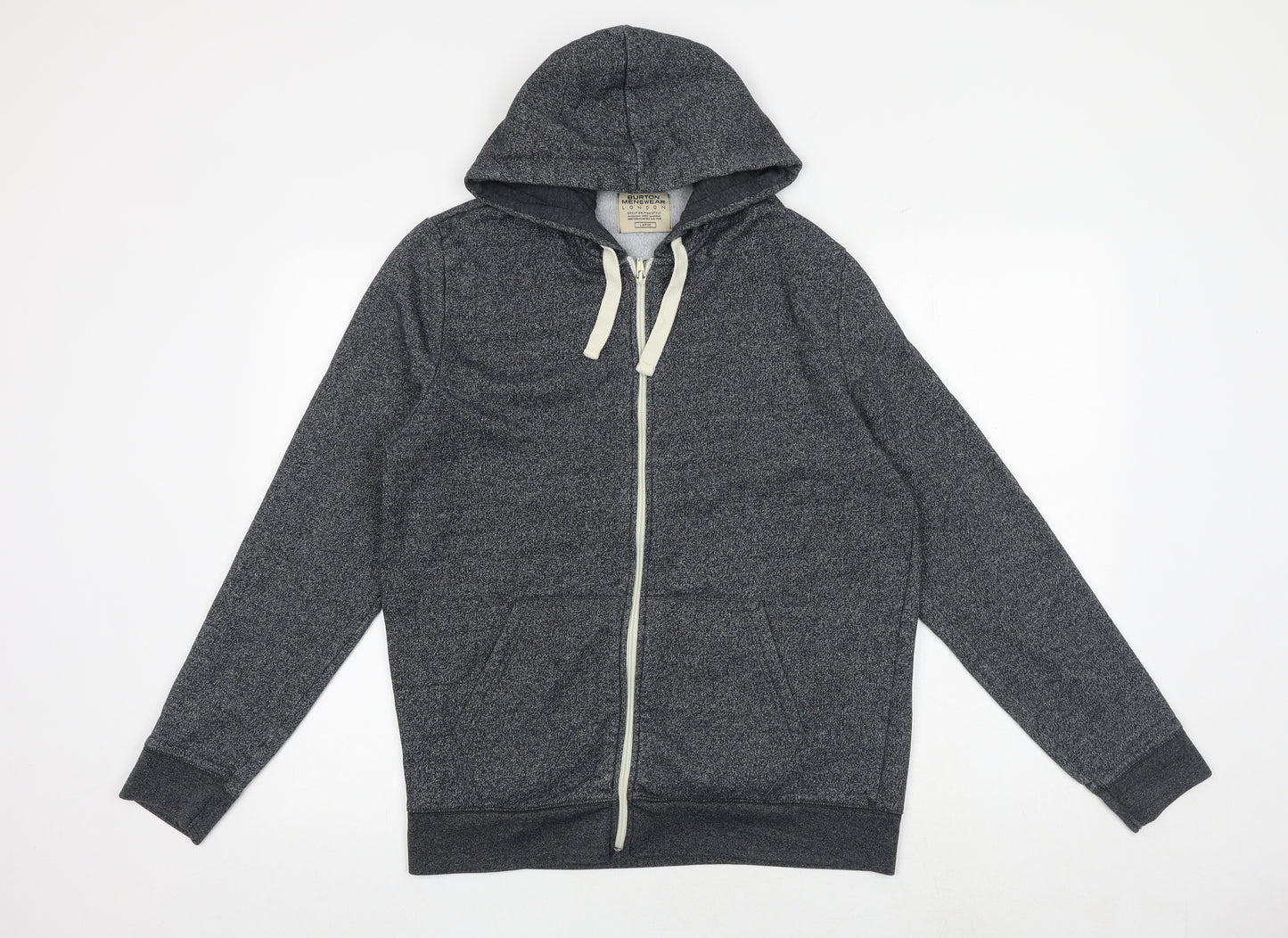 Burton Mens Grey Cotton Full Zip Hoodie Size L