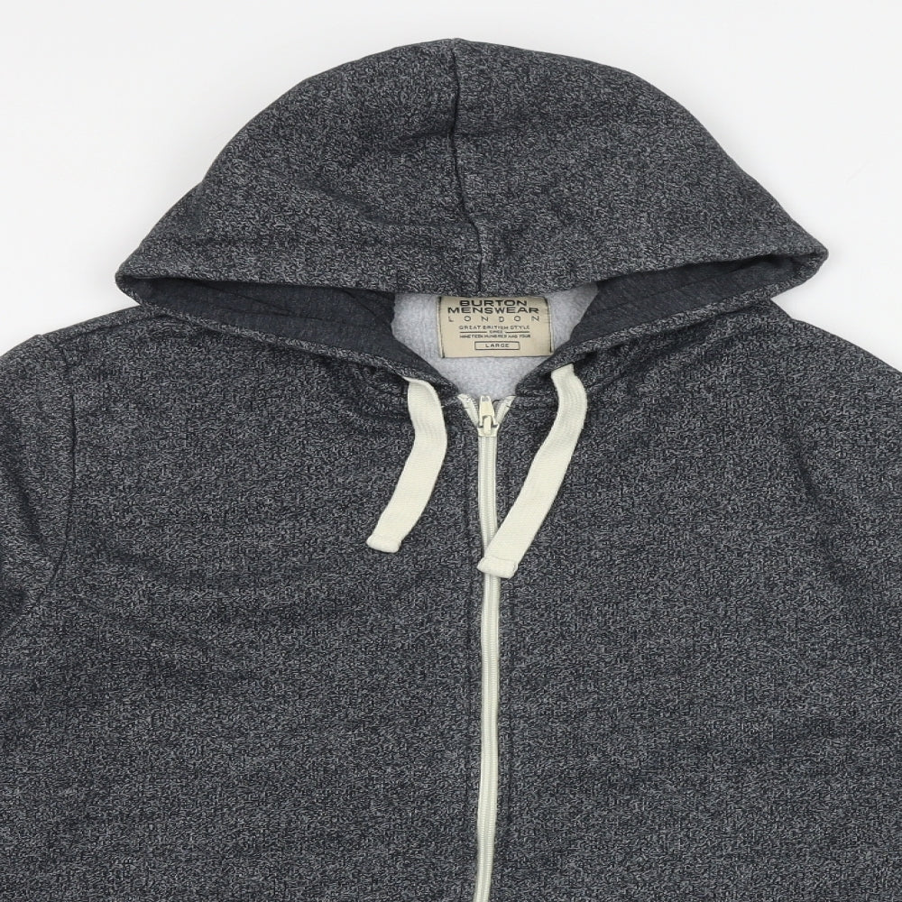 Burton Mens Grey Cotton Full Zip Hoodie Size L