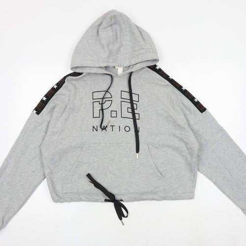 H&M Womens Grey 100% Cotton Pullover Hoodie Size M Pullover - P.E Nation