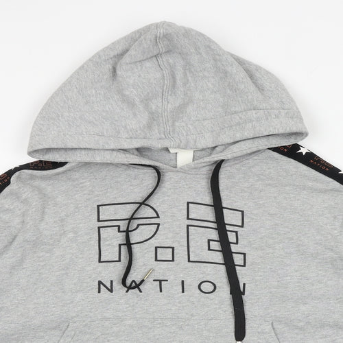 H&M Womens Grey 100% Cotton Pullover Hoodie Size M Pullover - P.E Nation