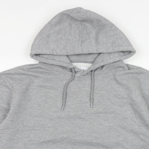Topman Mens Grey Cotton Pullover Hoodie Size M