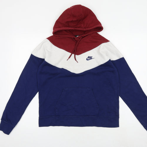Nike Mens Multicoloured Cotton Pullover Hoodie Size S - Colourblock