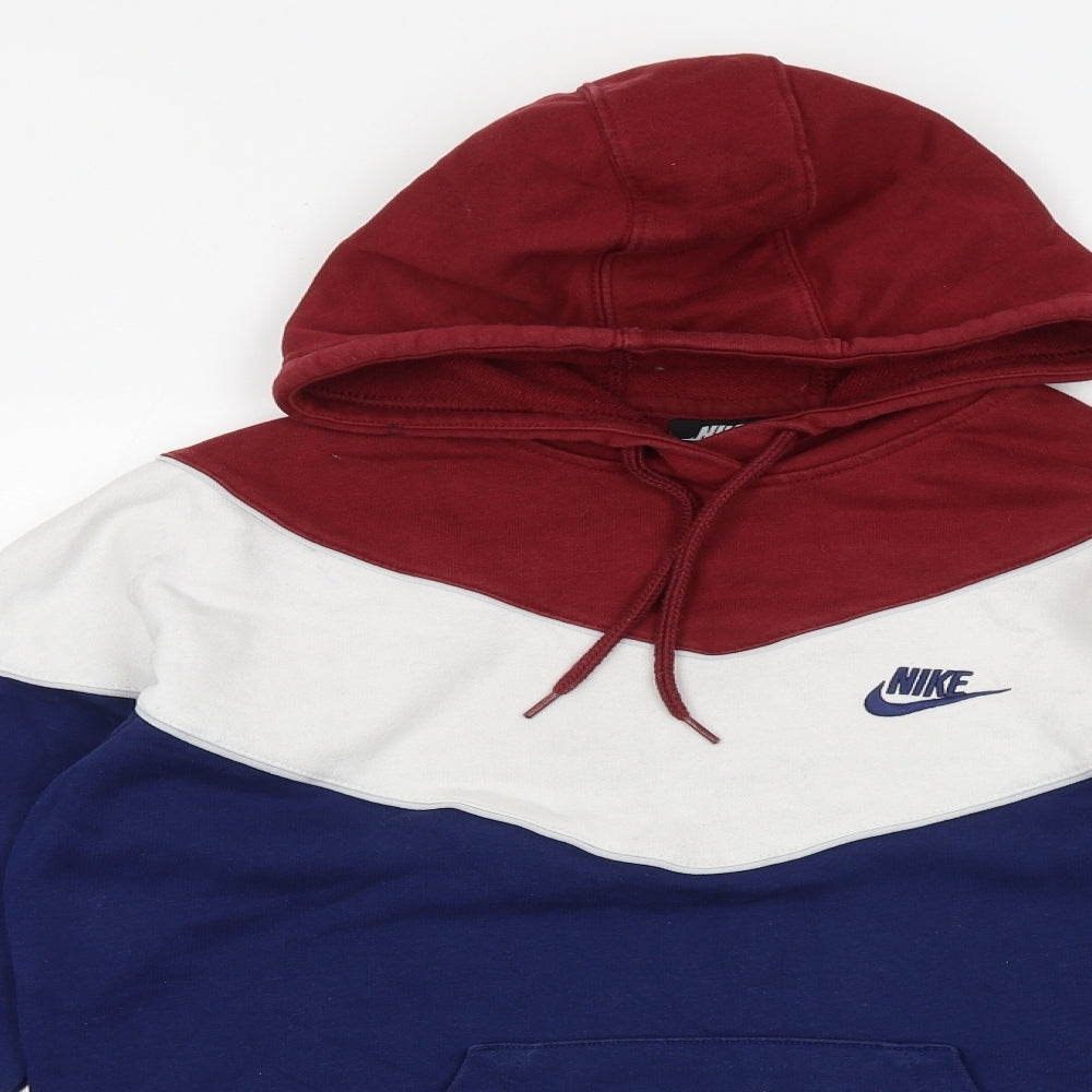 Nike Mens Multicoloured Cotton Pullover Hoodie Size S - Colourblock