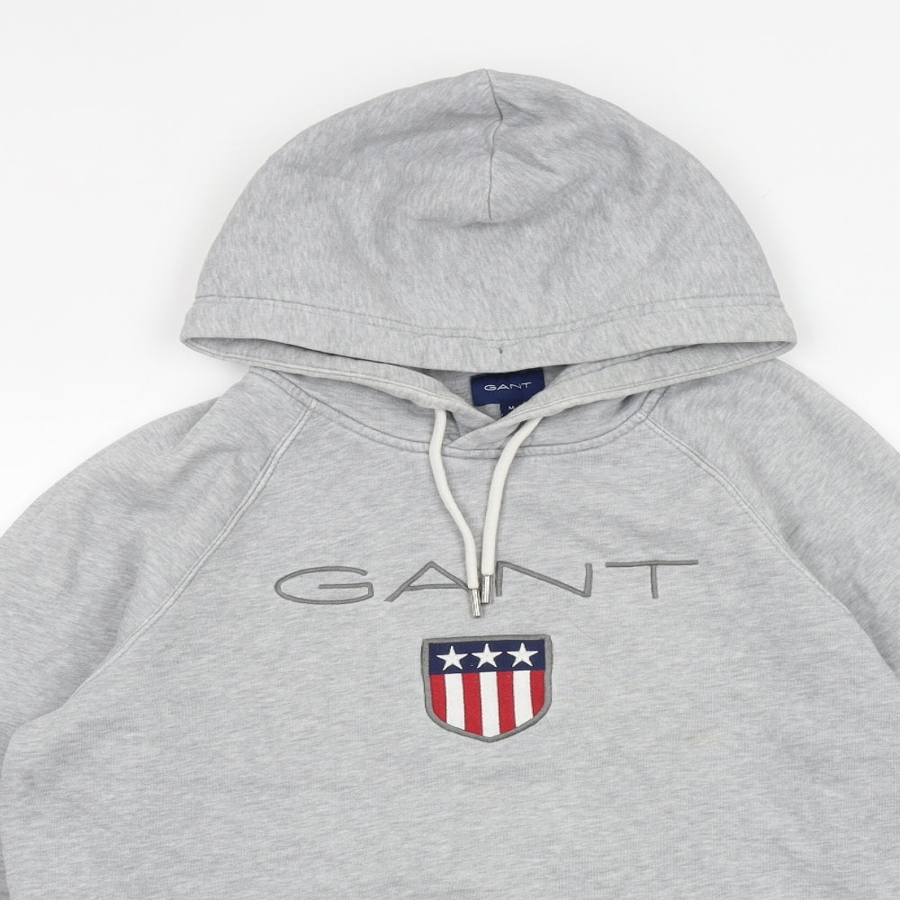 GANT Mens Grey Cotton Pullover Hoodie Size M