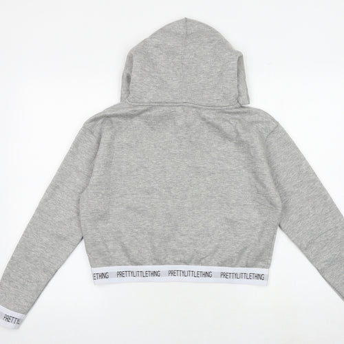 PRETTYLITTLETHING Womens Grey Cotton Pullover Hoodie Size S Pullover