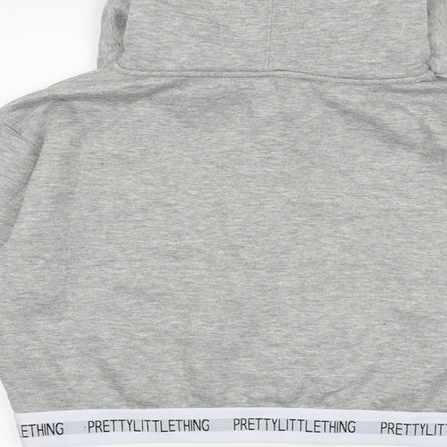 PRETTYLITTLETHING Womens Grey Cotton Pullover Hoodie Size S Pullover