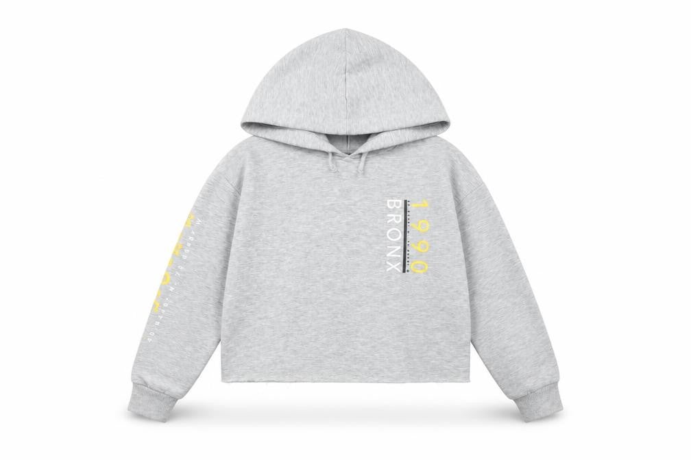 Front view of New Look girls’ grey cotton pullover hoodie, size 10-11, years pullover - bronx