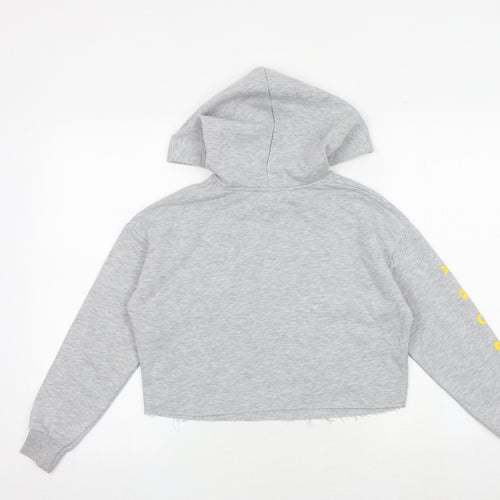 New Look Girls Grey Cotton Pullover Hoodie Size 10-11 Years Pullover - Bronx