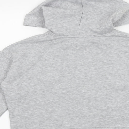 New Look Girls Grey Cotton Pullover Hoodie Size 10-11 Years Pullover - Bronx