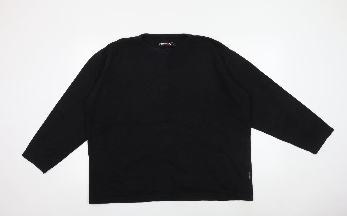 Trespass Mens Black Cotton Pullover Sweatshirt Size L