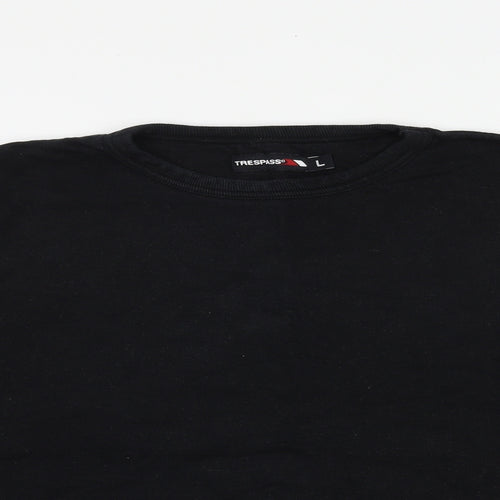 Trespass Mens Black Cotton Pullover Sweatshirt Size L