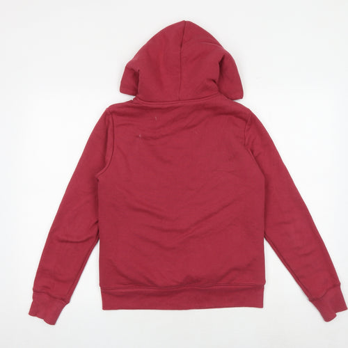 Uniqlo Womens Red Cotton Full Zip Hoodie Size S Zip