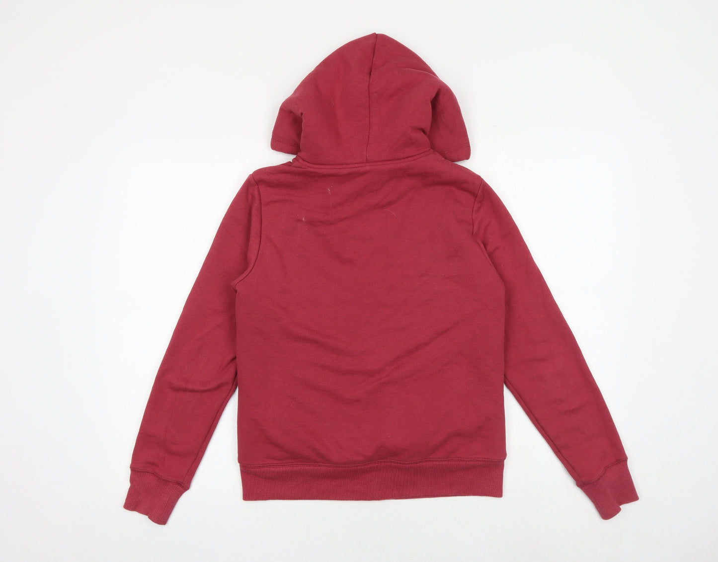 Uniqlo Womens Red Cotton Full Zip Hoodie Size S Zip