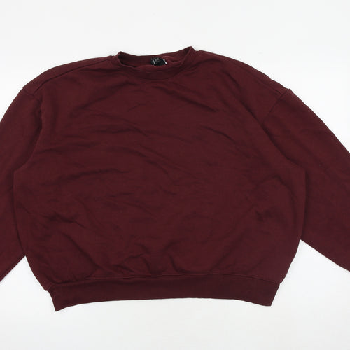 H&M Womens Red Cotton Pullover Sweatshirt Size L Pullover