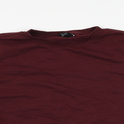H&M Womens Red Cotton Pullover Sweatshirt Size L Pullover