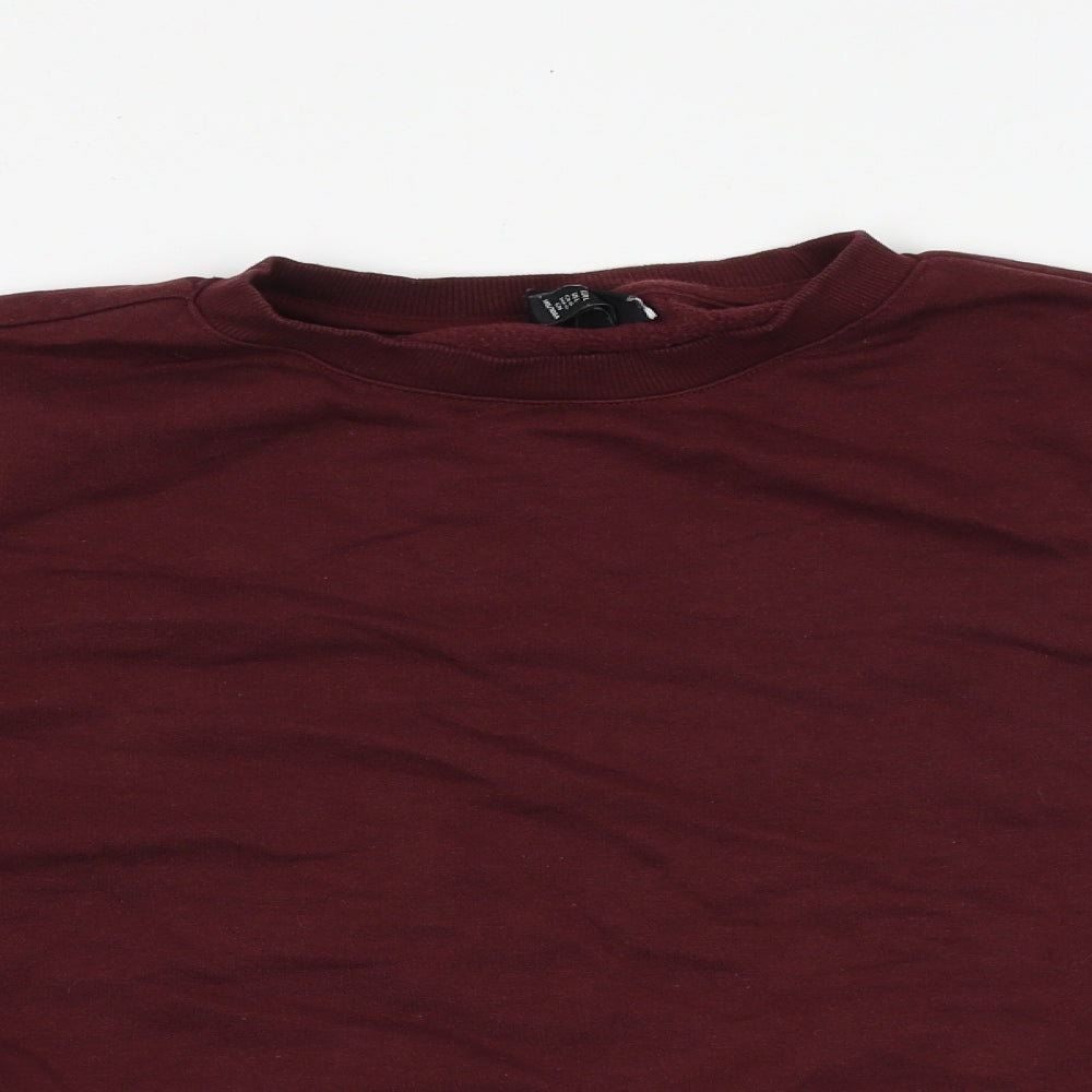 H&M Womens Red Cotton Pullover Sweatshirt Size L Pullover