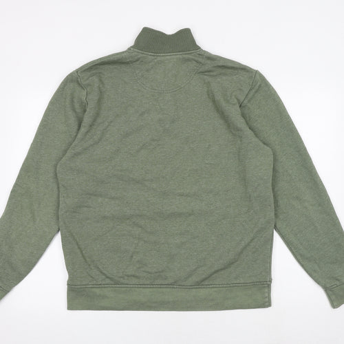 Orvis Mens Green Cotton Henley Sweatshirt Size M