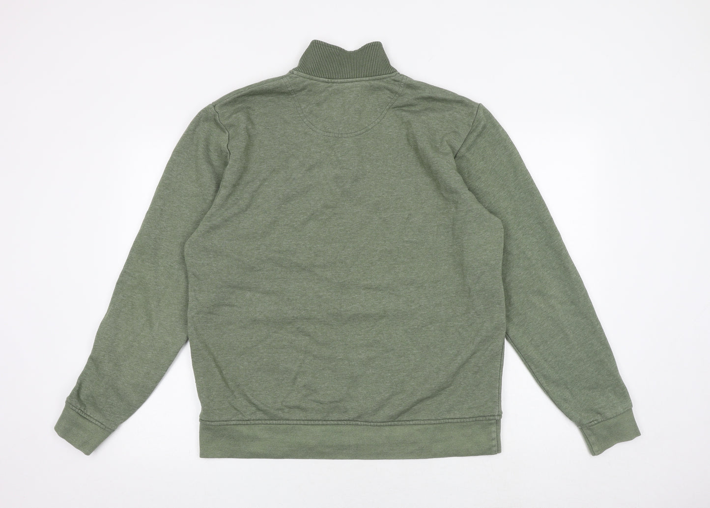 Orvis Mens Green Cotton Henley Sweatshirt Size M