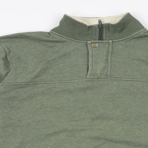 Orvis Mens Green Cotton Henley Sweatshirt Size M