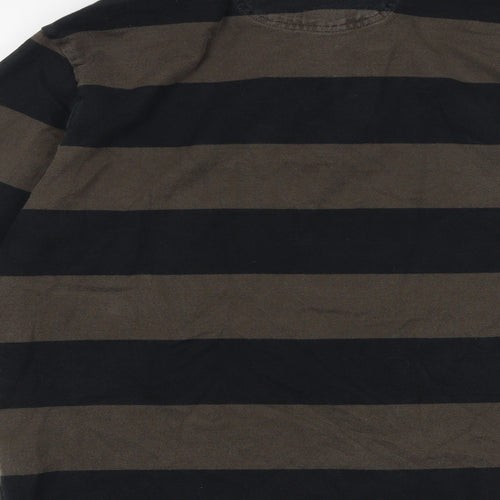Marks and Spencer Mens Multicoloured Striped Cotton Polo Size M Collared
