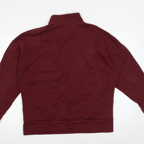 adidas Mens Red Cotton Henley Sweatshirt Size L