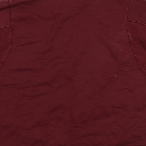 adidas Mens Red Cotton Henley Sweatshirt Size L