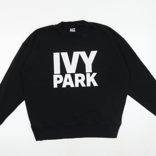 IVY PARK Womens Black Cotton Pullover Sweatshirt Size S Pullover