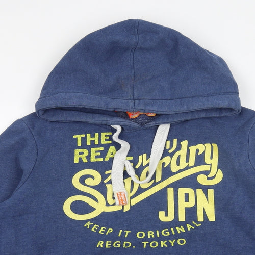 Superdry Womens Blue Cotton Pullover Hoodie Size XL Pullover