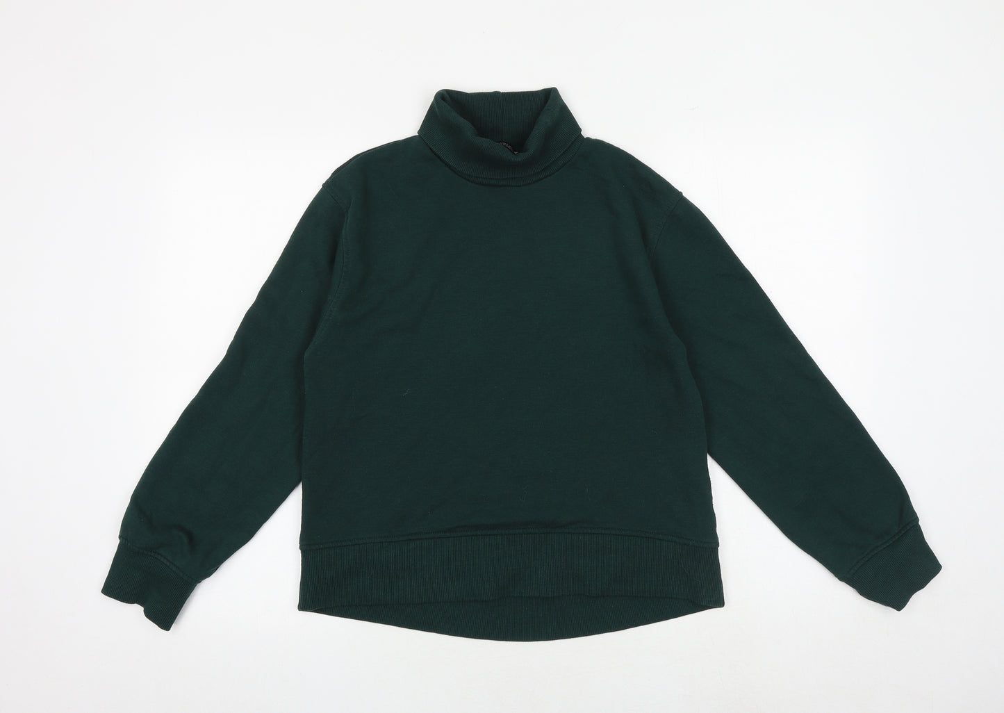 Zara Womens Green Cotton Pullover Sweatshirt Size S Pullover