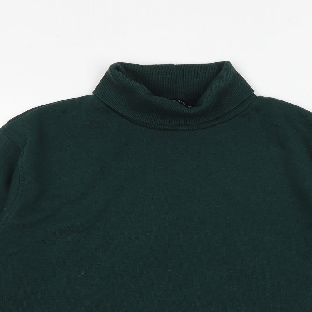 Zara Womens Green Cotton Pullover Sweatshirt Size S Pullover