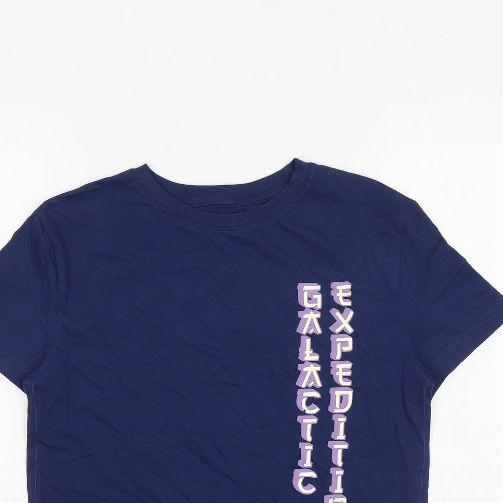 Marks and Spencer Boys Blue Cotton Basic T-Shirt Size 11-12 Years Crew Neck Pullover