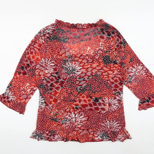 Per Una Womens Multicoloured Geometric Polyester Basic Blouse Size 16 Round Neck
