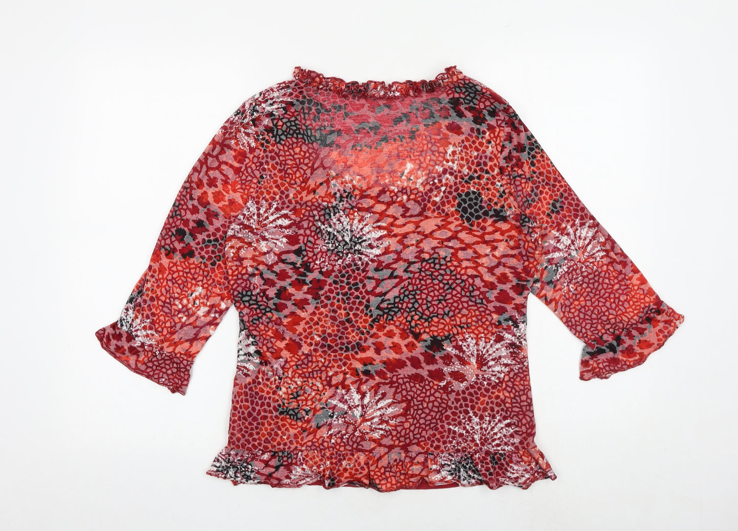 Per Una Womens Multicoloured Geometric Polyester Basic Blouse Size 16 Round Neck