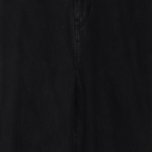 New Look Womens Grey Cotton Straight Jeans Size 12 L28 in Regular Button