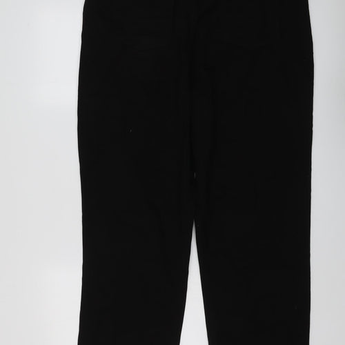 Boohoo Womens Black Cotton Straight Jeans Size 16 L27 in Regular Button