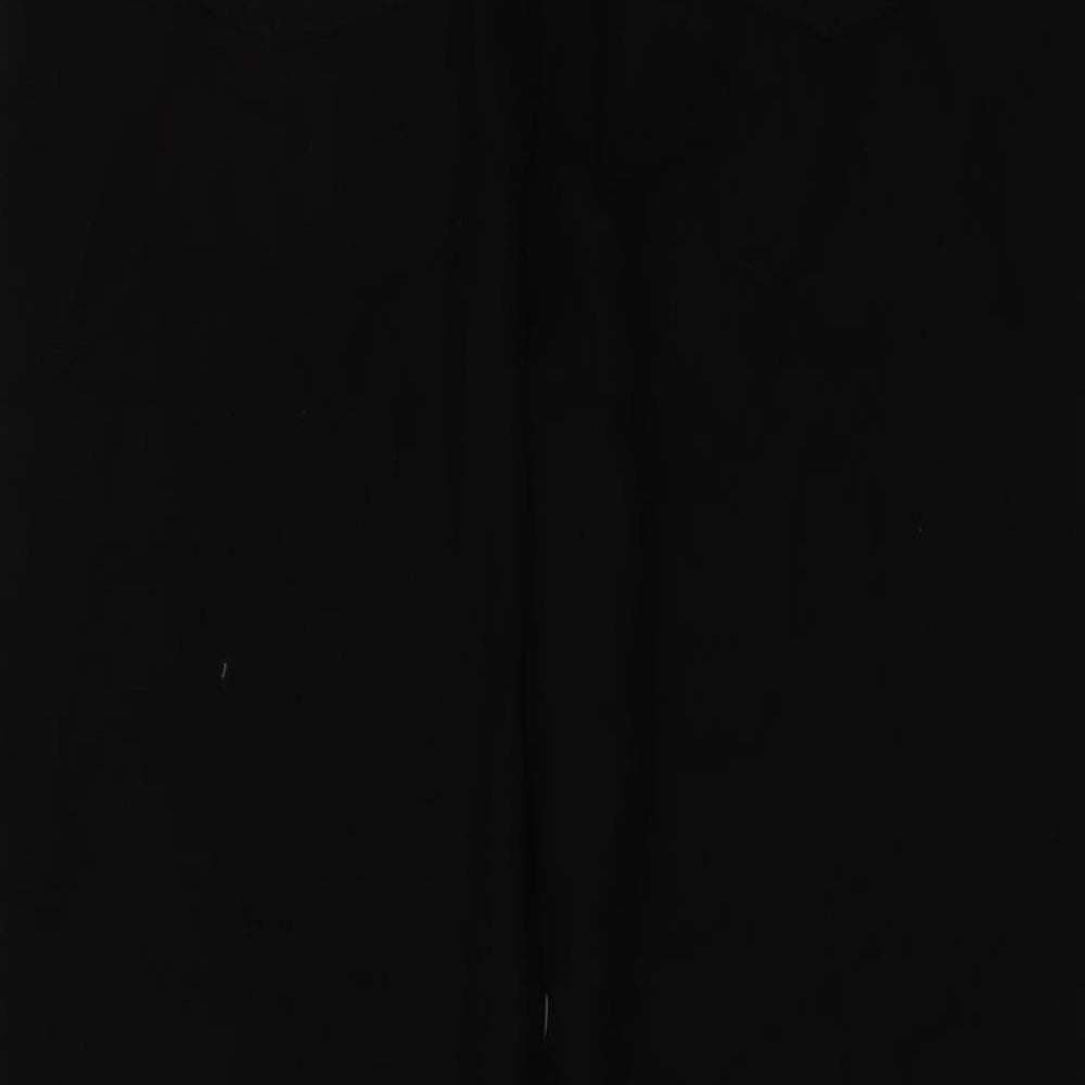 Boohoo Womens Black Cotton Straight Jeans Size 16 L27 in Regular Button