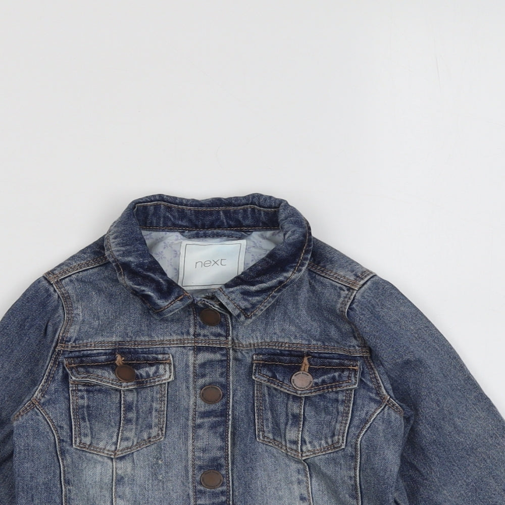 NEXT Girls Blue Jacket Size 3-4 Years Snap