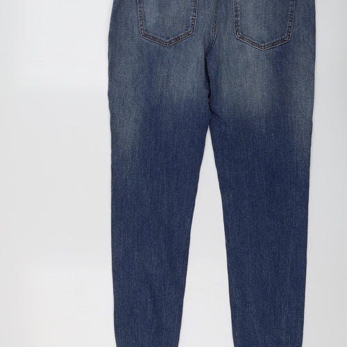 Zara Womens Blue Cotton Skinny Jeans Size 12 L27 in Regular Button