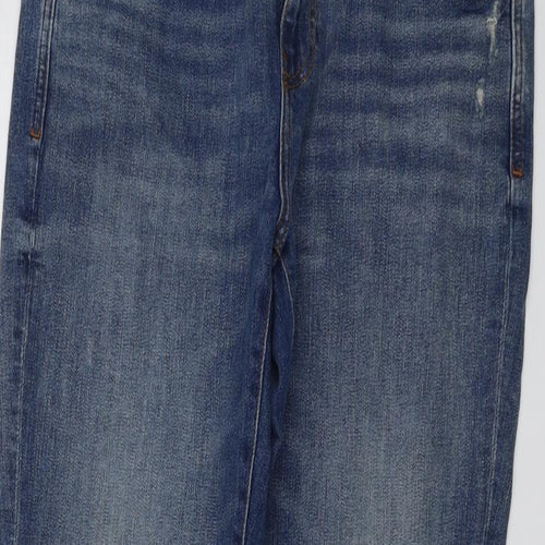 Zara Womens Blue Cotton Skinny Jeans Size 12 L27 in Regular Button