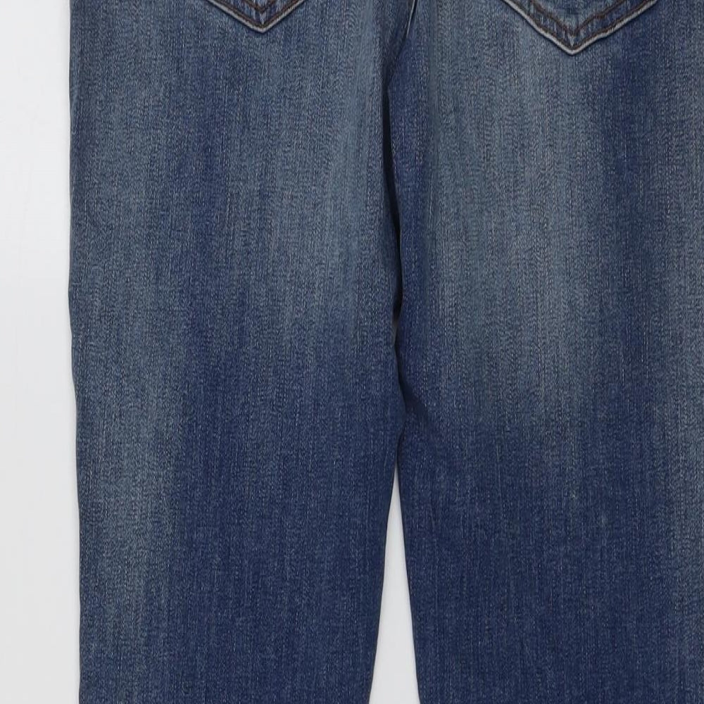 Zara Womens Blue Cotton Skinny Jeans Size 12 L27 in Regular Button
