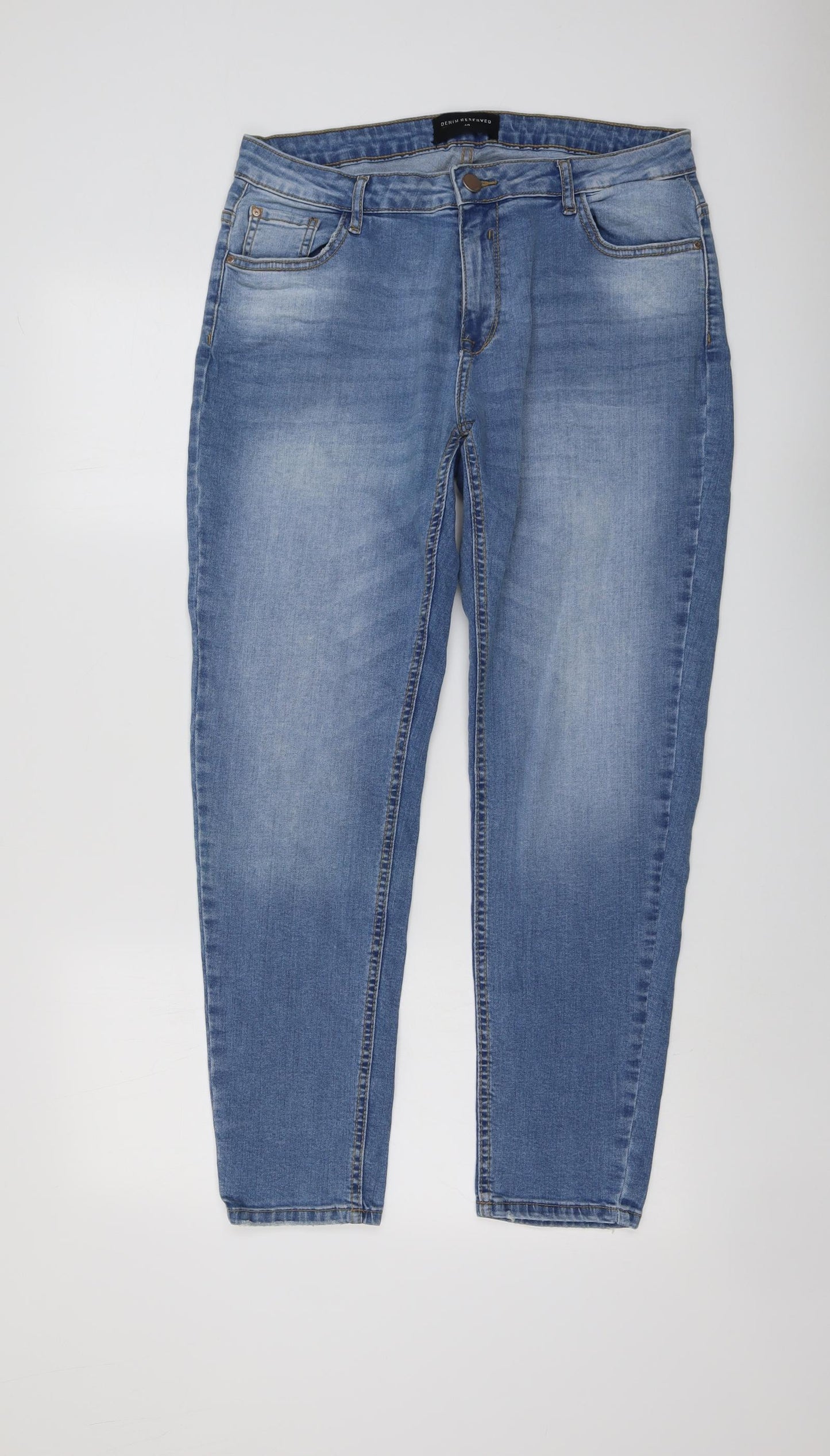 RESERVED Womens Blue Cotton Jegging Jeans Size 12 L29 in Regular Button