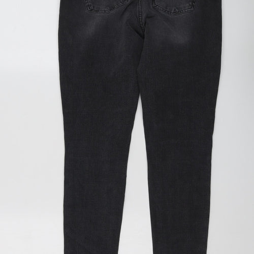 NEXT Womens Grey Cotton Skinny Jeans Size 12 L29 in Regular Button