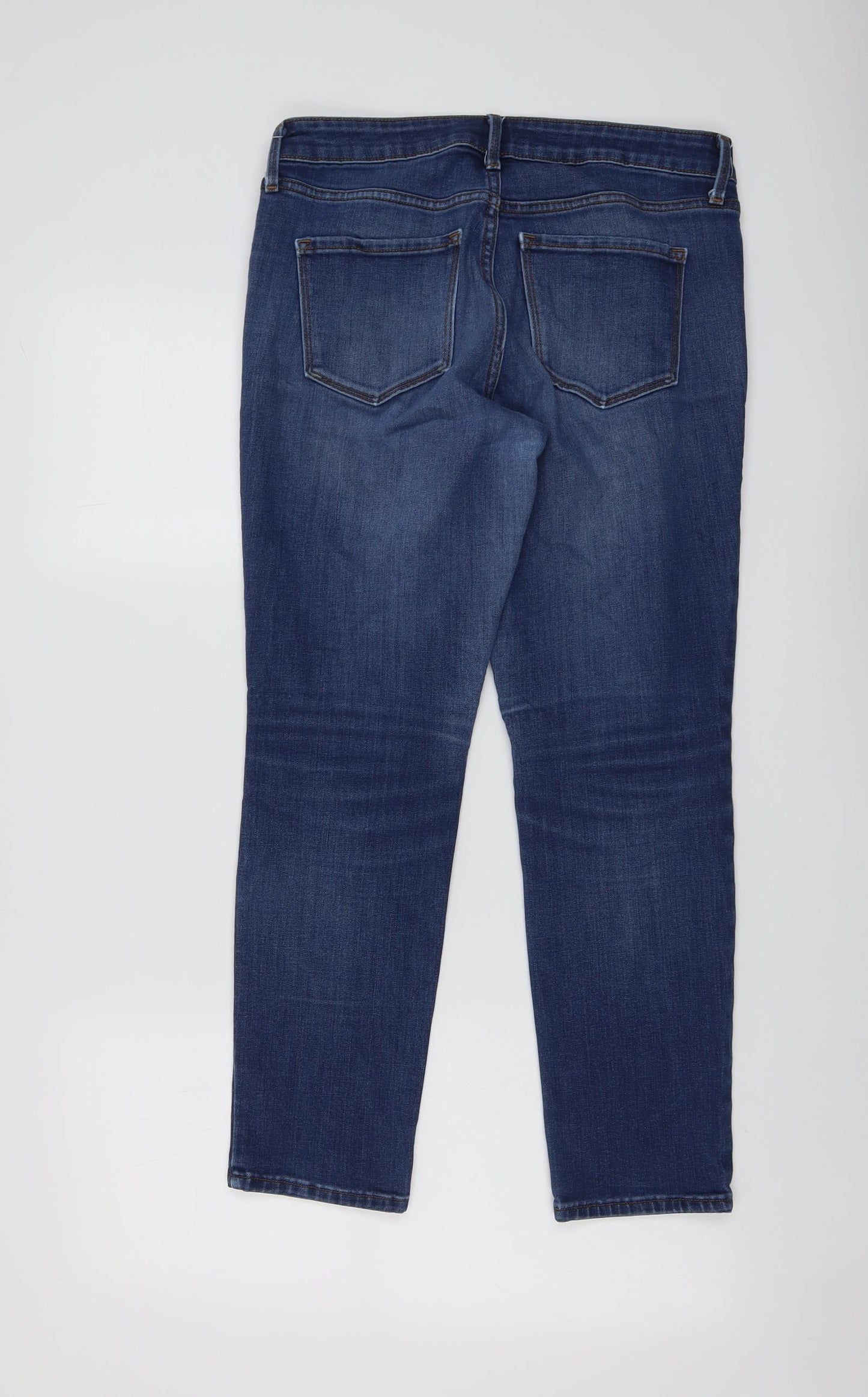Old Navy Womens Blue Cotton Straight Jeans Size 6 L27 in Regular Button