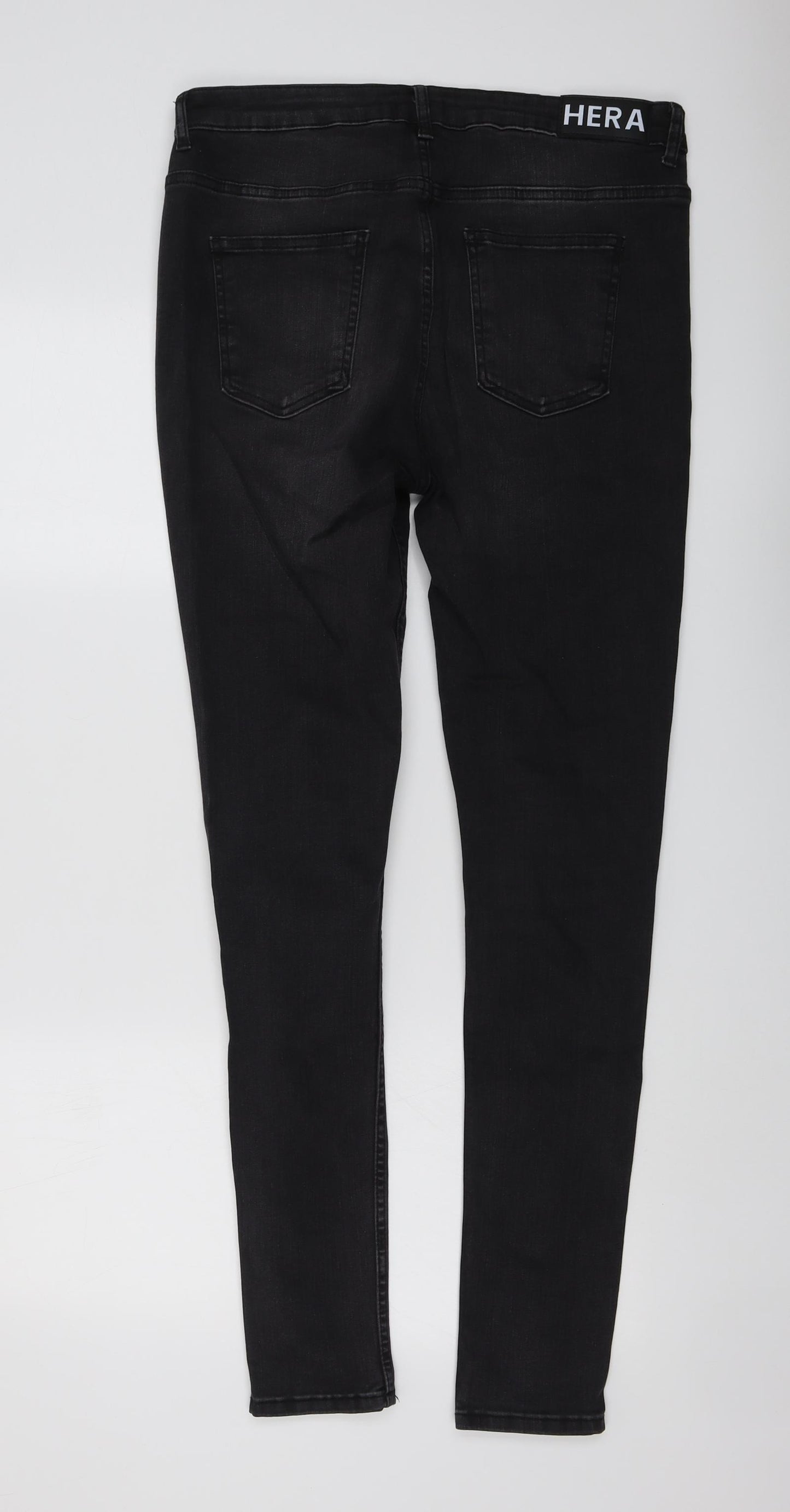 Hera Mens Black Cotton Skinny Jeans Size 32 in L31 in Regular Button