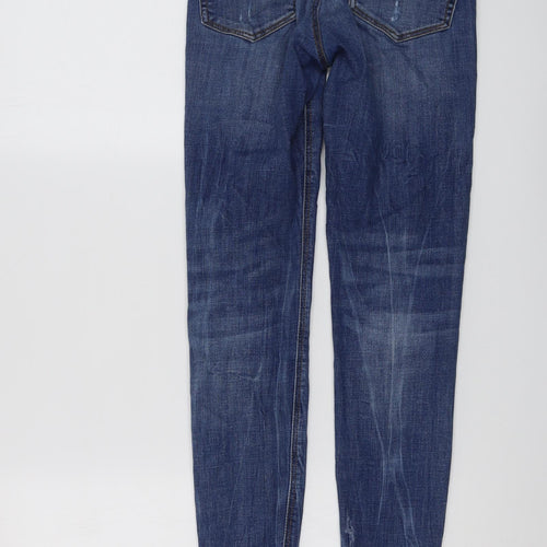 Stradivarius Womens Blue Cotton Skinny Jeans Size 6 L27 in Regular Button
