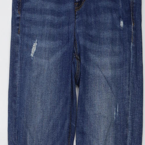 Stradivarius Womens Blue Cotton Skinny Jeans Size 6 L27 in Regular Button